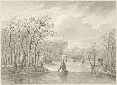 Winter Scene by Daniël van Oosterhoudt