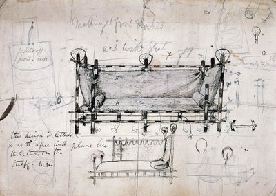 Design for sofa by Dante Gabriel Charles Rossetti
