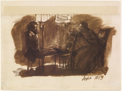 Elizabeth Siddal drawing Rossetti by Dante Gabriel Charles Rossetti
