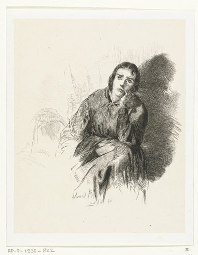 Study of a Pensive Woman by David Bles