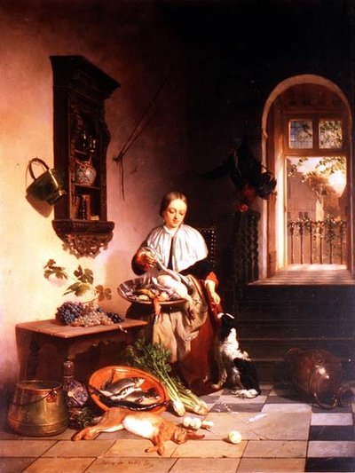 In The Kitchen by David Emil Joseph de Noter