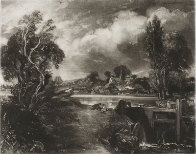 A Lock on the Stour, Suffolk by David Lucas