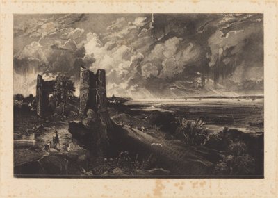 Hadleigh Castle (Small Plate) by David Lucas after John Constable