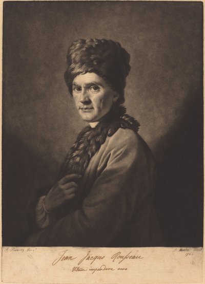 Jean Jacques Rousseau by David Martin after Allan Ramsay