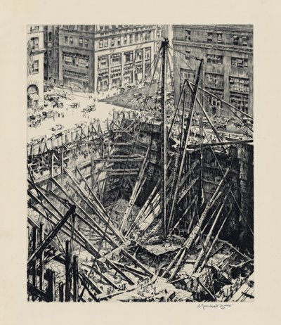 A Manhattan Excavation by David Muirhead Bone