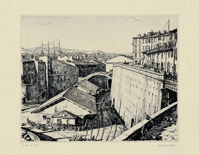 Railway Sheds, Marseilles by David Muirhead Bone