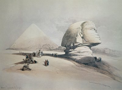 Sphynx at Giza. Lithography by David Roberts
