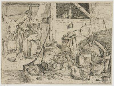 Kitchen Interior by David Teniers (II) (attributed to)