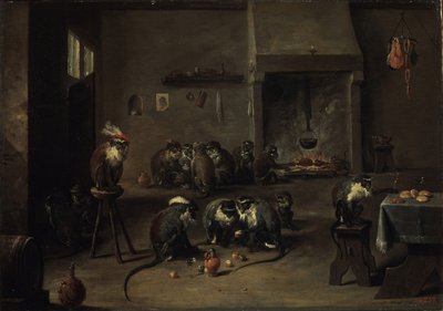 Monkeys in the Kitchen, 1640s by David Teniers the Younger