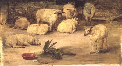 Ten Sheep in a pen by David Wilkie