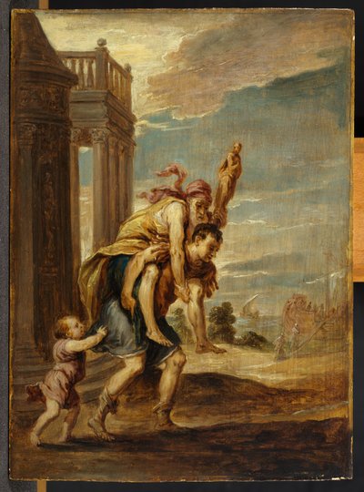 Aeneas fleeing Troy by David Teniers the Younger