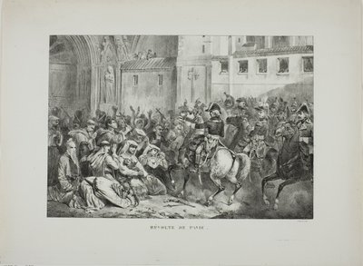Revolt of Pavia by Denis Auguste Marie Raffet