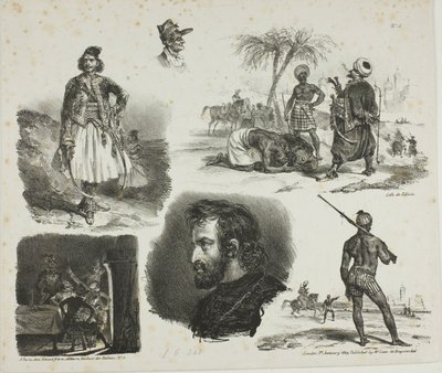 Sheet of Sketches by Denis Auguste Marie Raffet
