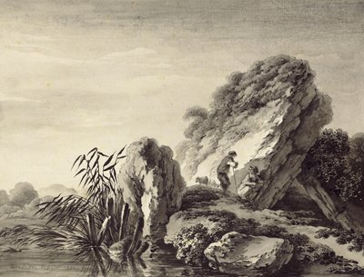 Shepherd Scene in Southern Landscape by Deodatus de Roger