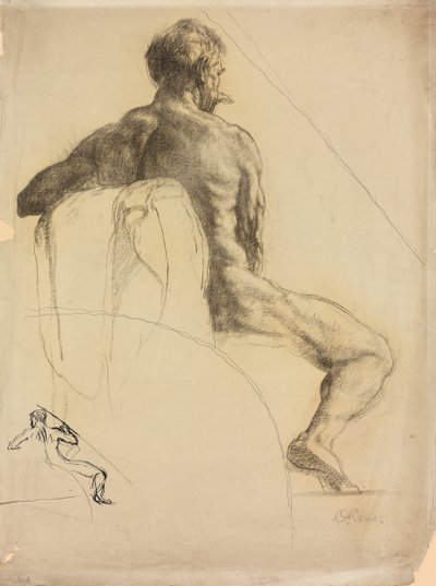A Study of a Male Figure by Derwent Lees