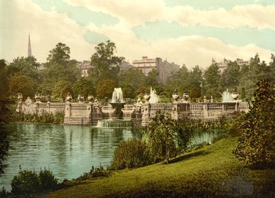 Fountains at Kensington Gardens, London, c.1890-1900 by Detroit Publishing Co.