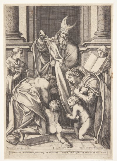 The Holy Eustace is Baptized by Diana Scultori