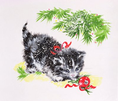 Christmas Kitten by Diane Matthes