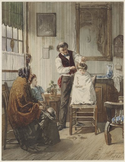 Child at the Barber by Diederik Franciscus Jamin