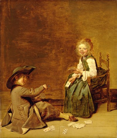 Children Playing Cards by Dirck Hals