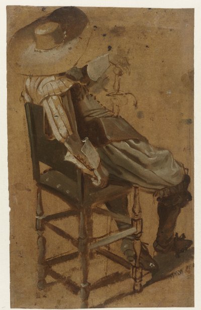 Seated Man with Sword by Dirck Hals
