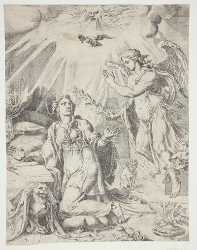 The Annunciation by Dirck Volckertsz. Coornhert