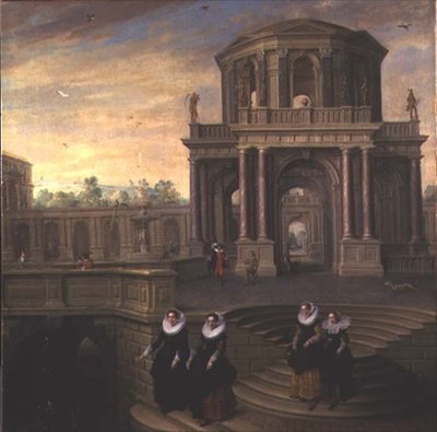 Women Descending Steps by Dirck van Delen