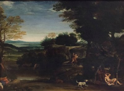 Landscape with Sylvia and a Satyr by Domenichino (1581 1641)