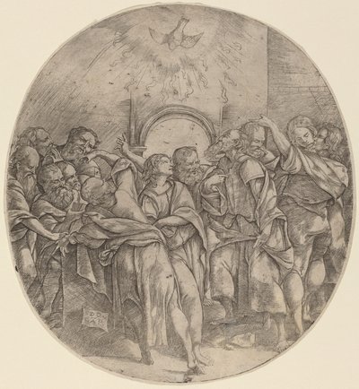 The Descent of the Holy Spirit by Domenico Campagnola