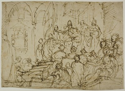 Enthroned King with Attendants by Domenico Cresti
