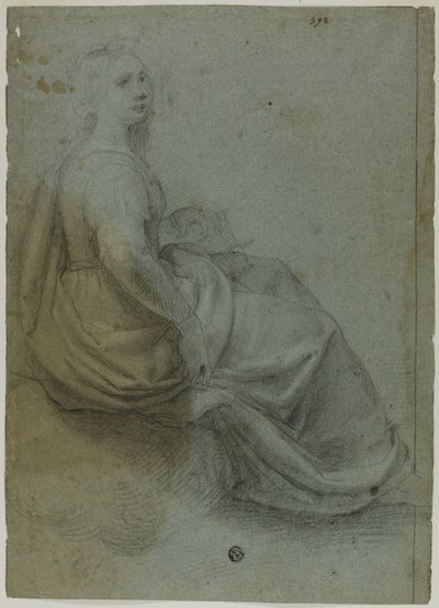 Seated Woman in Profile, to Right by Domenico Fiasella