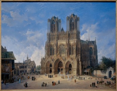 The Cathedral of Reims by Domenico II Quaglio