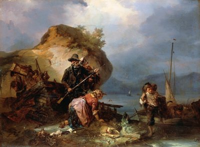 Smugglers on Lake Como by Domenico Induno