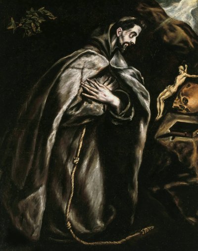 Saint Francis praying by Dominico El Greco