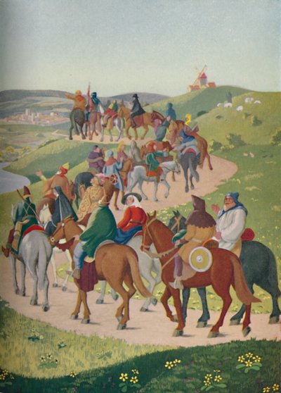 The Pilgrims Riding Towards Canterbury, c. 1950 by Donald Craig