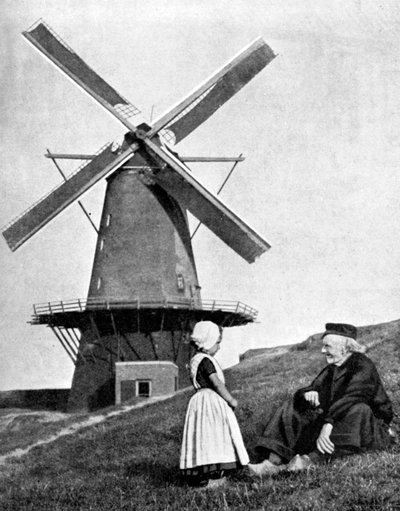 Traditional Dutch Scene with Windmill, Holland by Donald McLeish