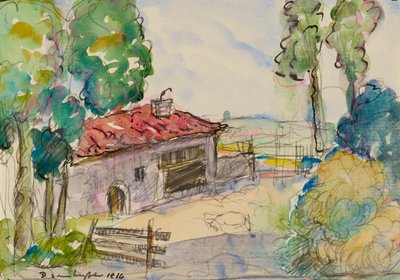 Farmyard, Albi by Donald Shaw MacLaughlan