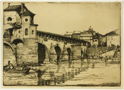Ticino Bridge, Pavia by Donald Shaw MacLaughlan