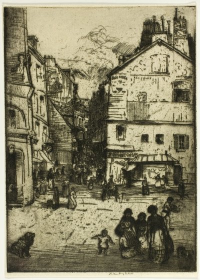 Rue Mouffetard, Paris by Donald Shaw MacLaughlan