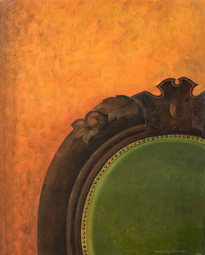 Armchair on orange background by Donatella Merlo