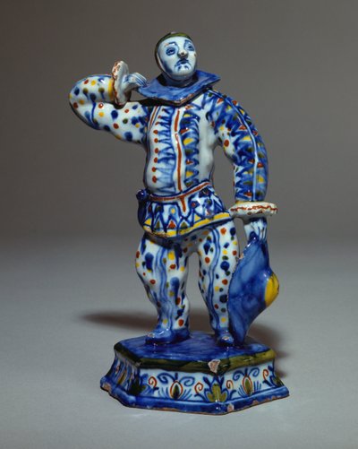 A Dutch Delft figure of Harlequin, c.1720 by Dutch School