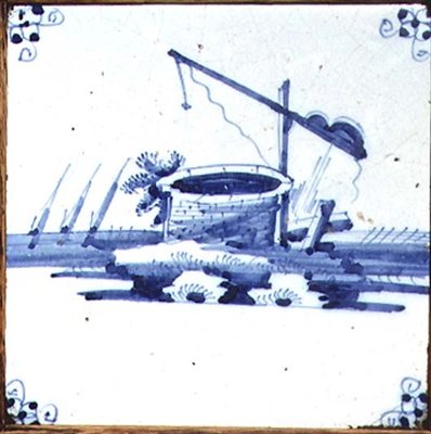 Delft Tile Showing a Well by Dutch School