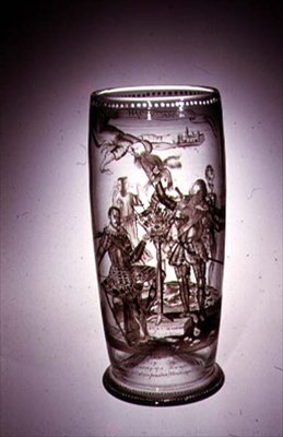 Sepia enamelled humpen, early 17th century by Dutch School