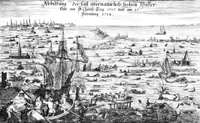The Christmas Flood of 1717 by Dutch School