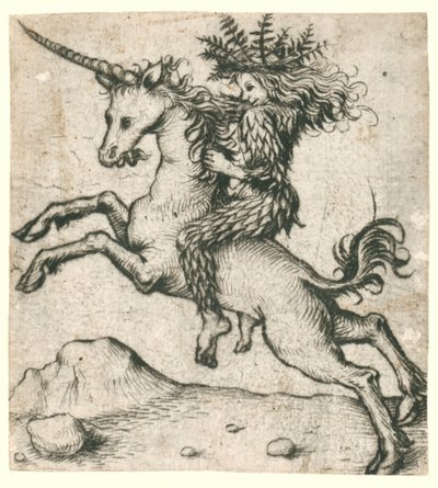 Wildman on a Unicorn by Dutch School