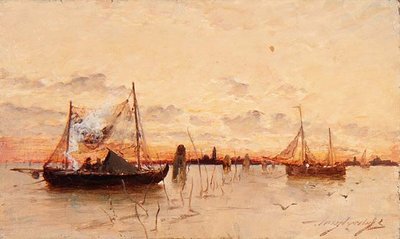 Sunset on the Lagoon by E. Aubrey Hunt