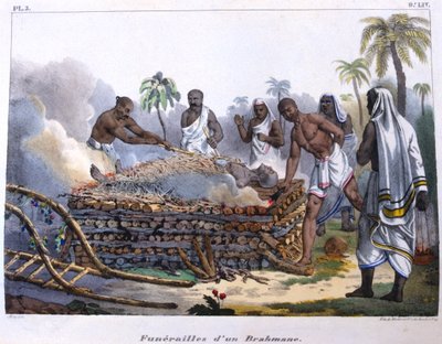 Brahmin funeral, India, mid 19th century by E Beau