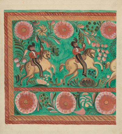 Chest of Native Pine, Painted in Oil by E. Boyd