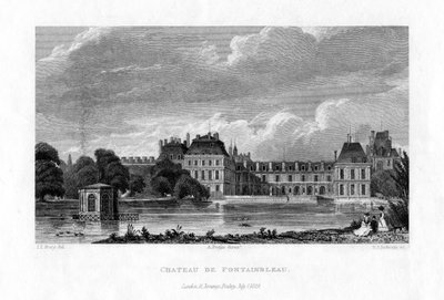 Chateau de Fontainebleau, France, 1829 by E. I. Roberts