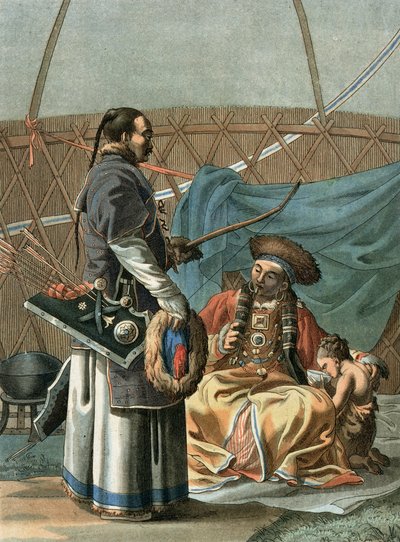 A Tartar Family, engraved by the artist by E. Karnejeff